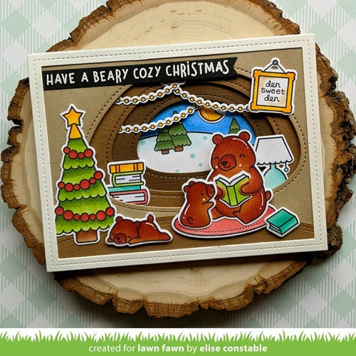 Simon Says Stamp! Lawn Fawn SET OVER THE MOUNTAIN BORDERS Clear Stamps and Dies lfotmb