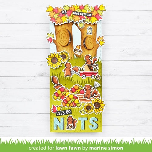 Simon Says Stamp! Lawn Fawn SET LET'S GO NUTS Clear Stamps and Dies lflgn