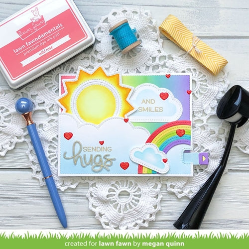 Simon Says Stamp! Lawn Fawn SET LONG DISTANCE HUGS Clear Stamps and Dies lfldh