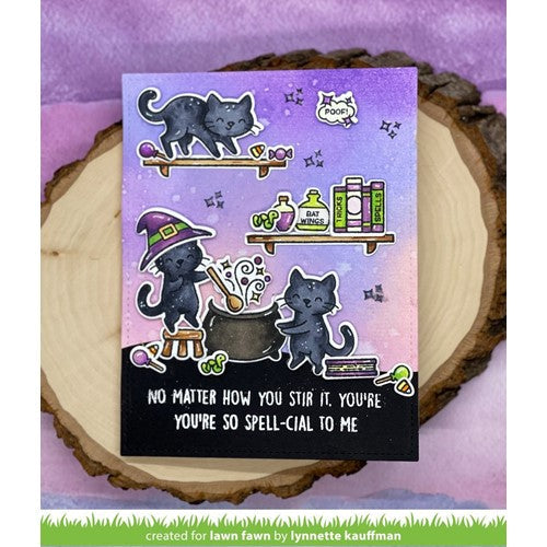 Simon Says Stamp! Lawn Fawn SET PURRFECTLY WICKED Clear Stamps and Dies lfpw