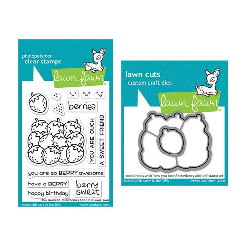 Simon Says Stamp! Lawn Fawn SET HOW YOU BEAN STRAWBERRIES ADD-ON Clear Stamps and Dies s2lfhybs