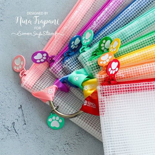 Simon Says Stamp! Simon Says Stamp MESH ZIPPER BAGS RAINBOW SET with Ring Clip st0119 | color-code:ALT0