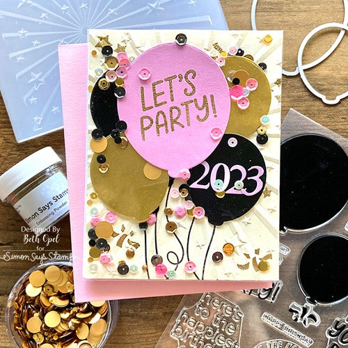 Simon Says Stamp! CZ Design Stamps and Dies BALLOON GREETINGS set565bg Cozy Hugs