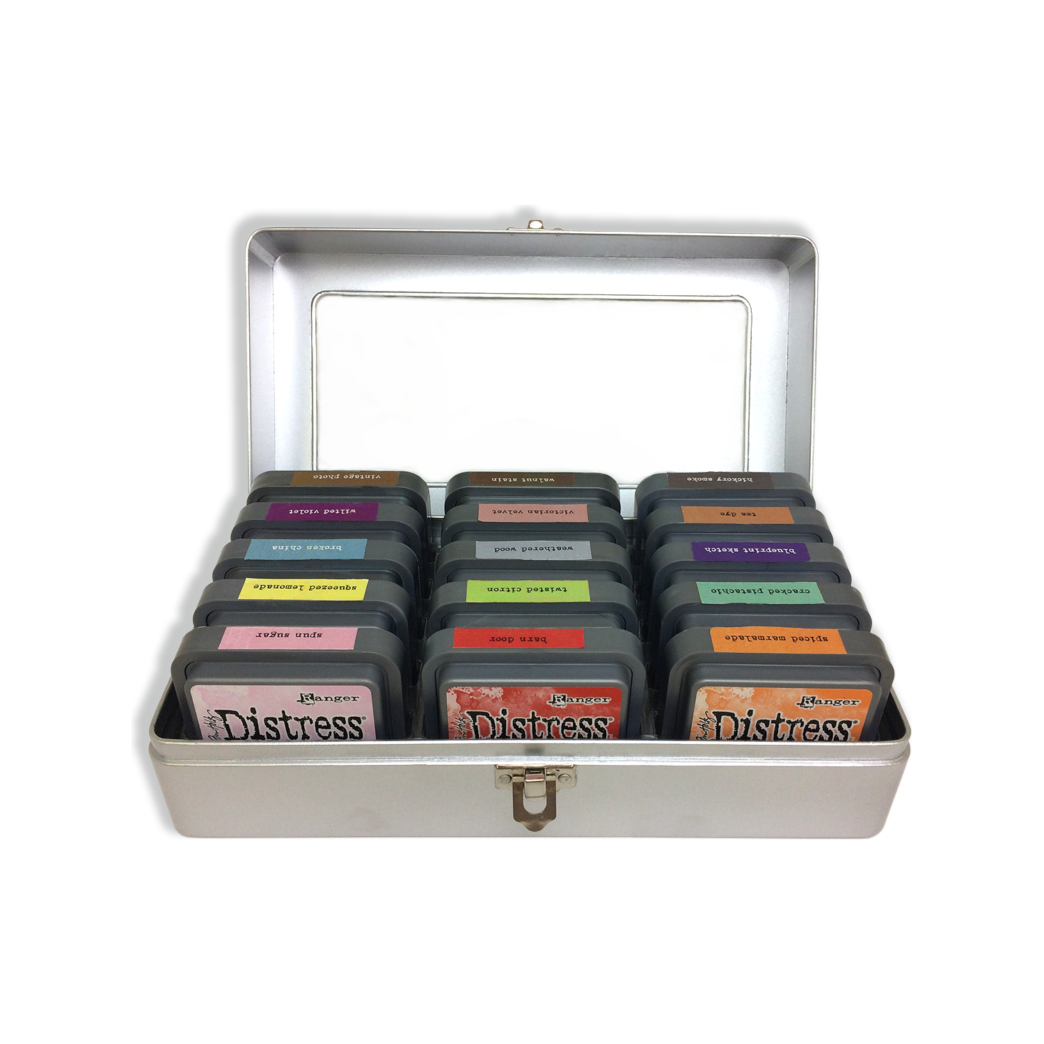 Tim Holtz Distress Ink Pad Storage Tin Bundle Of 3 Ranger Full Tin Image