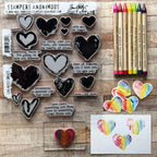Tim Holtz Distress Watercolor Pencils Set 4 Ranger tdh83580 Colorful Hearts | color-code:ALT03