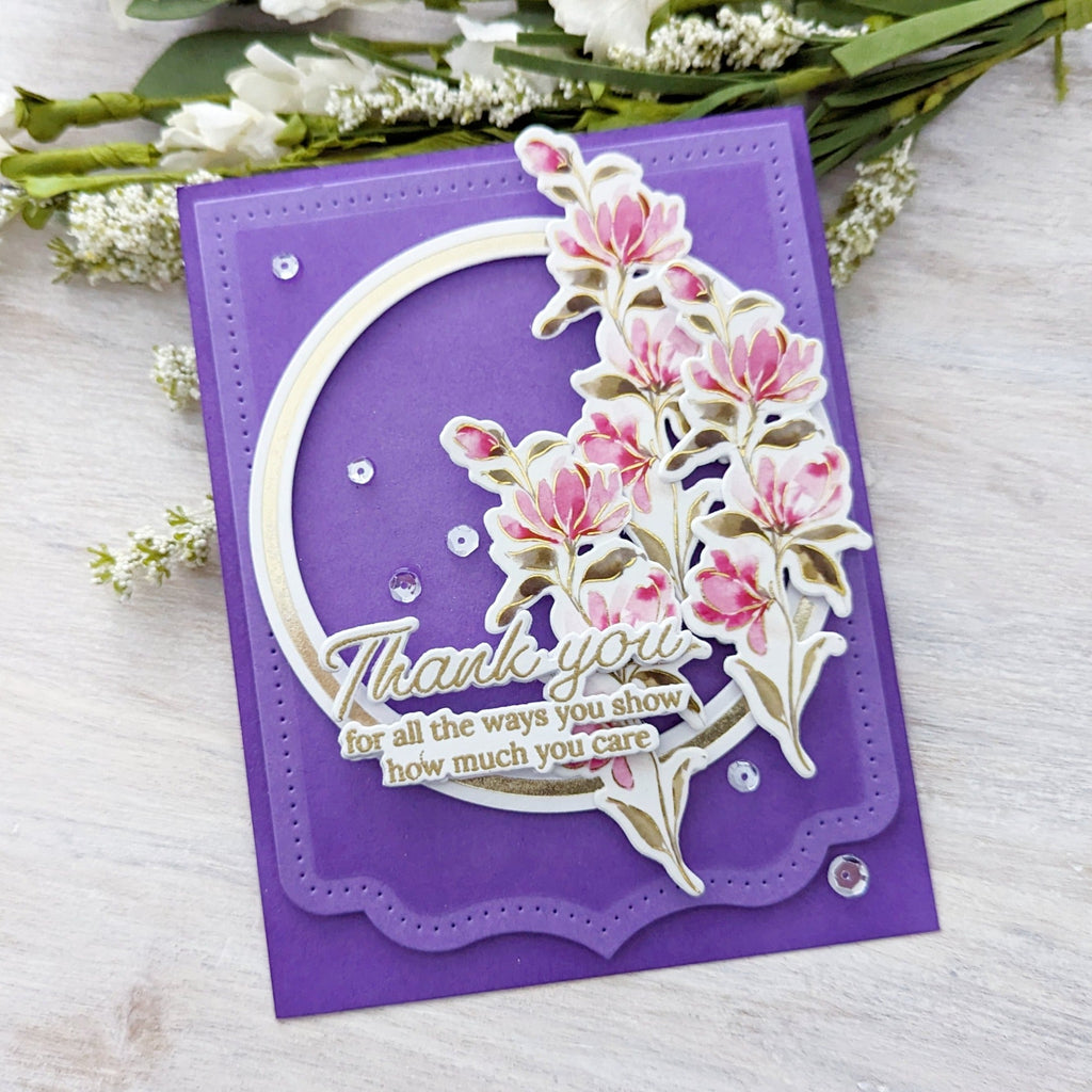 Pinkfresh Studio Artsy Floral Dies 240824 Thank You Card | color-code:ALT03
