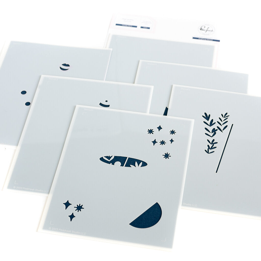 Pinkfresh Studio Holiday Spirit Stencil Set 210023
