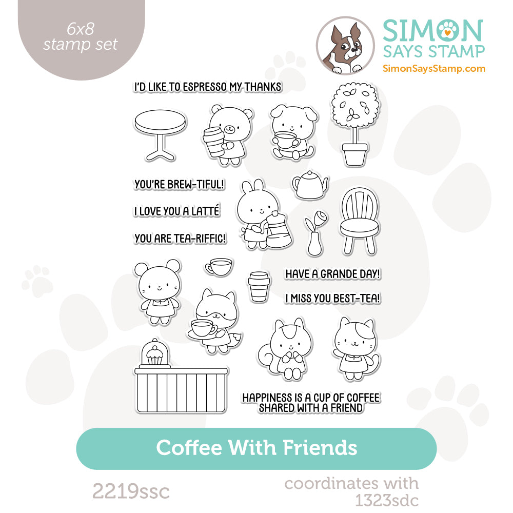 Simon Says Clear Stamps Coffee With Friends 2219ssc Every Happiness