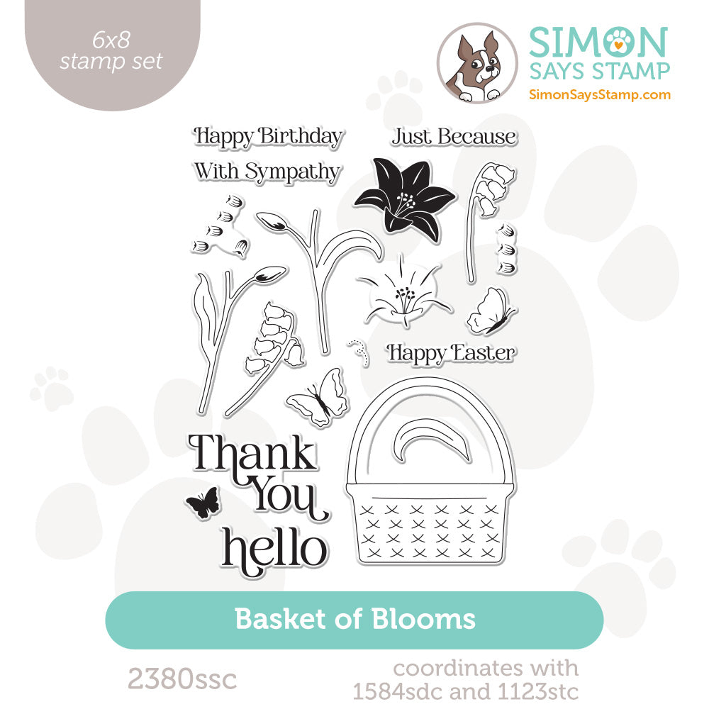 Simon Says Clear Stamps Basket Of Blooms 2380ssc Beautiful Moments