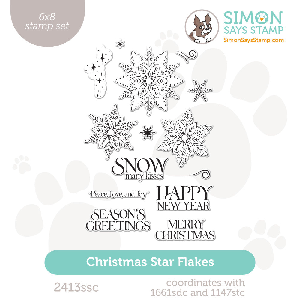 Simon Says Clear Stamps Christmas Star Flakes 2413ssc
