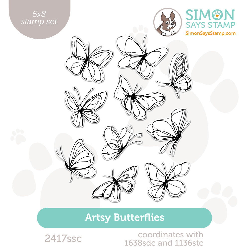 Simon Says Clear Stamps Artsy Butterflies 2417ssc