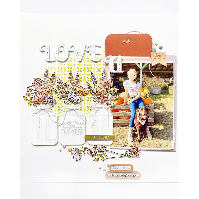 Pinkfresh Studio Farm Fresh Stencil Set 189323 Farmers Market Layout