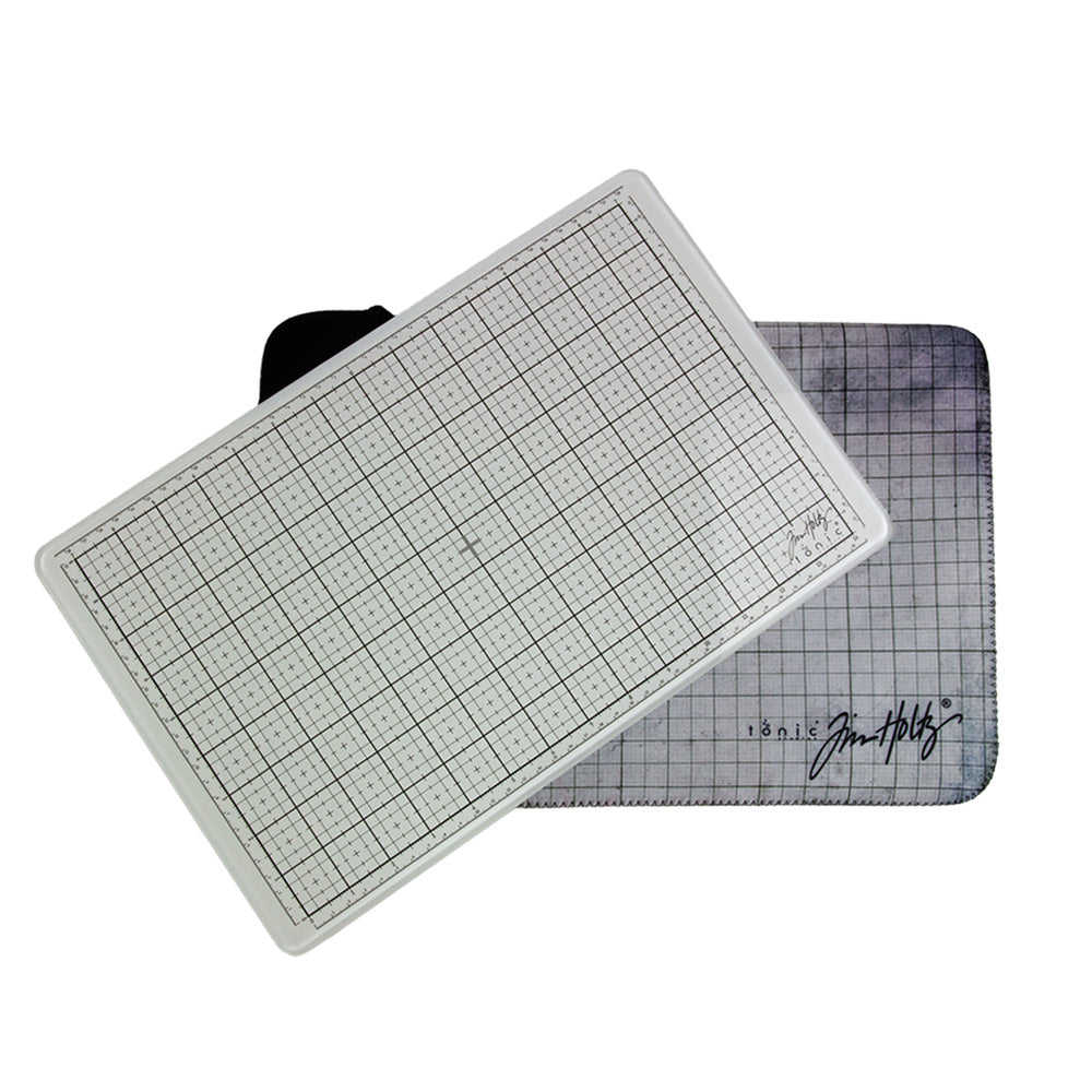 Tim Holtz Tonic Travel Glass Studio Mat 2634e Diagonal Mag and Zip Bag