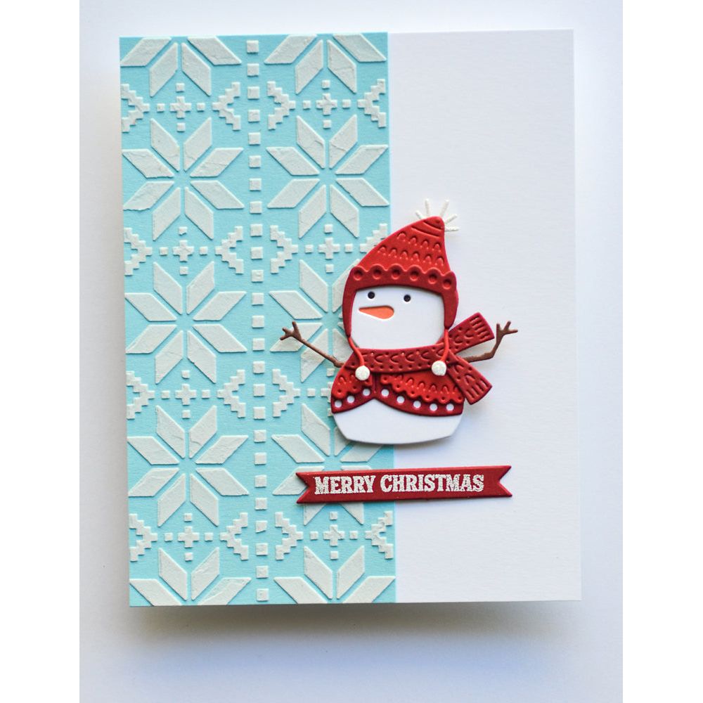 Poppy Stamps Nordic Happy Snowman Dies 2640 merry christmas