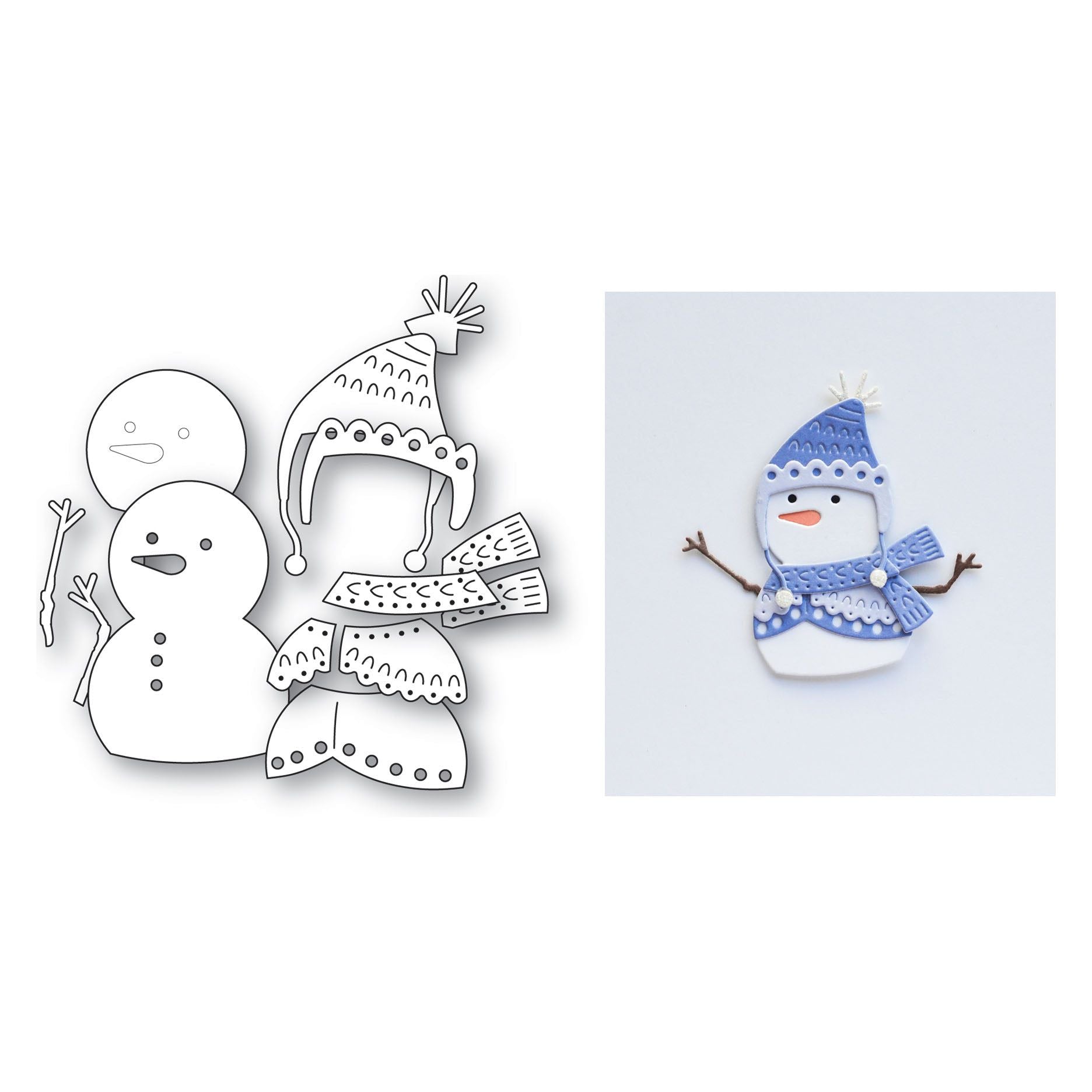 Poppy Stamps Nordic Happy Snowman Dies 2640 pieces