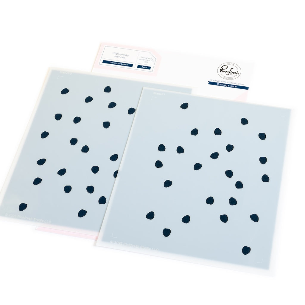 Pinkfresh Studio Christmas Lights Coverplate Die And Stencils Bundle