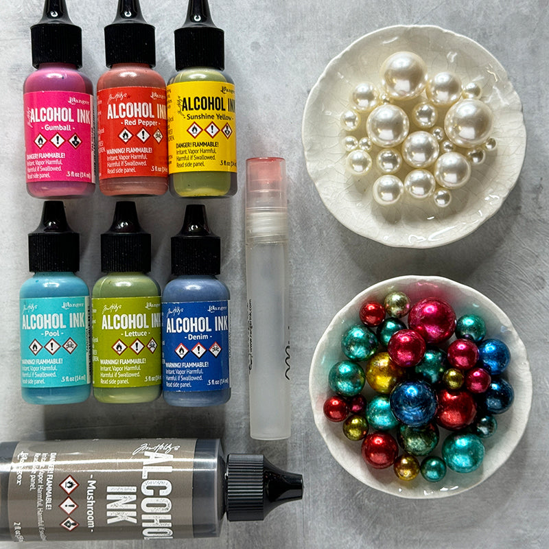 Tim Holtz Alcohol Ink DENIM Ranger TIM22015 Holiday Hoopla Colored Beads | color-code:ALT4