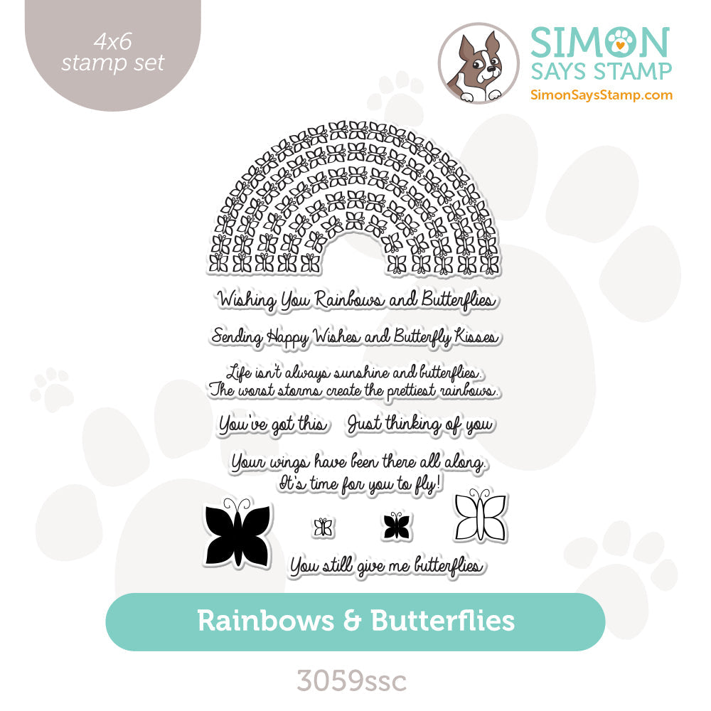 Simon Says Clear Stamps Rainbows and Butterflies 3059ssc Sunny Vibes