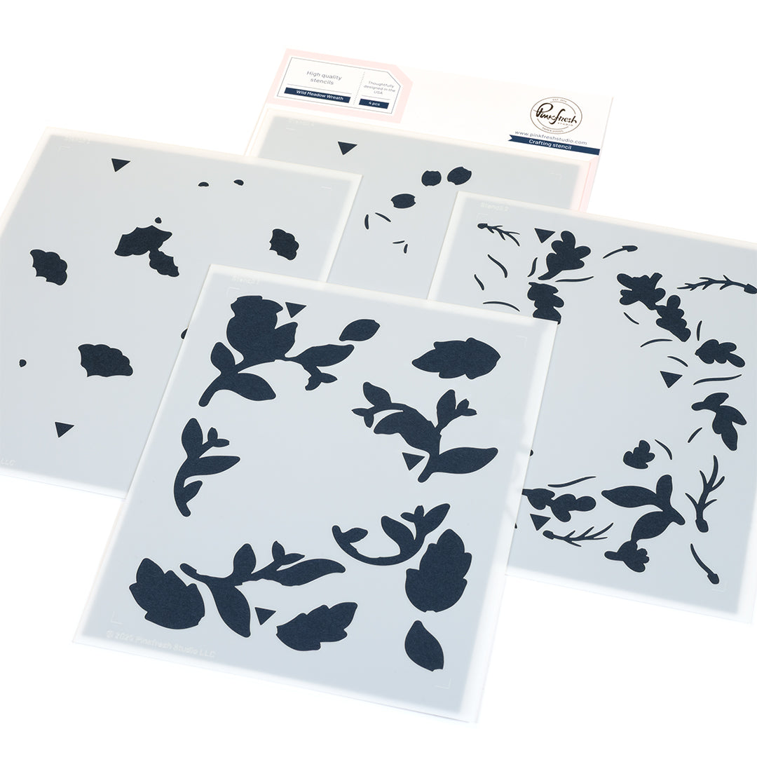 Pinkfresh Studio Wild Meadow Wreath Dies And Stencils Bundle 311025 High quality stencils