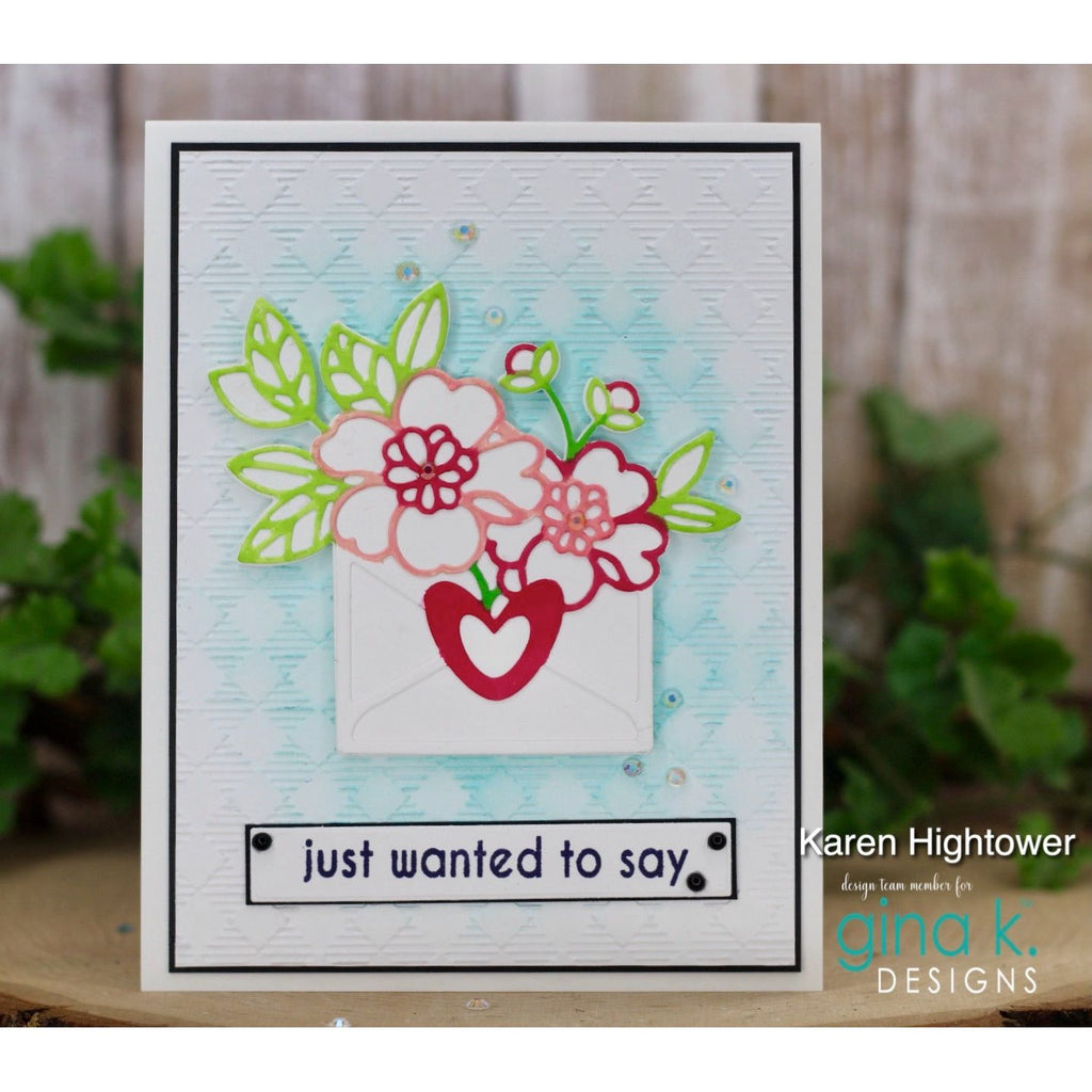 Gina K Designs FIRST CLASS FLORAL Dies die0282 envelope