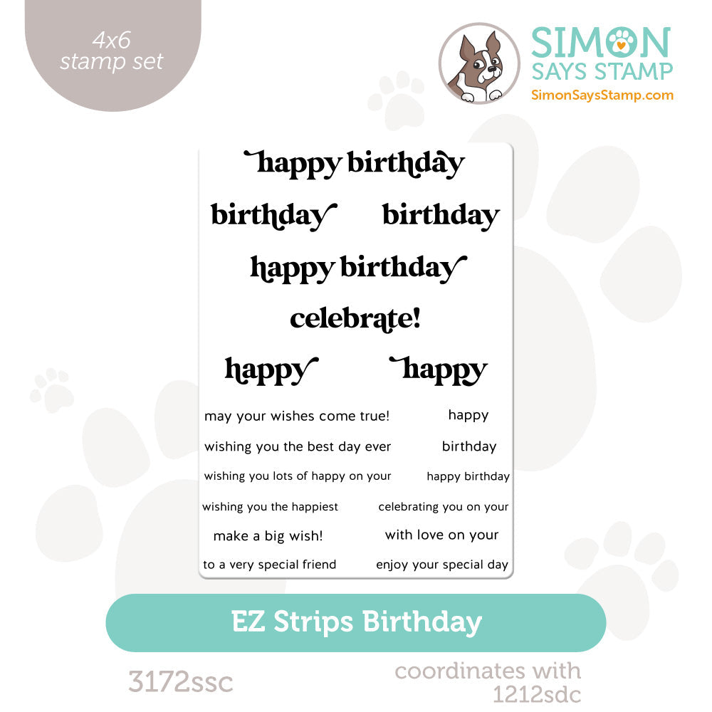 Simon Says Clear Stamps EZ Strips Birthday 3172ssc To Be Loved