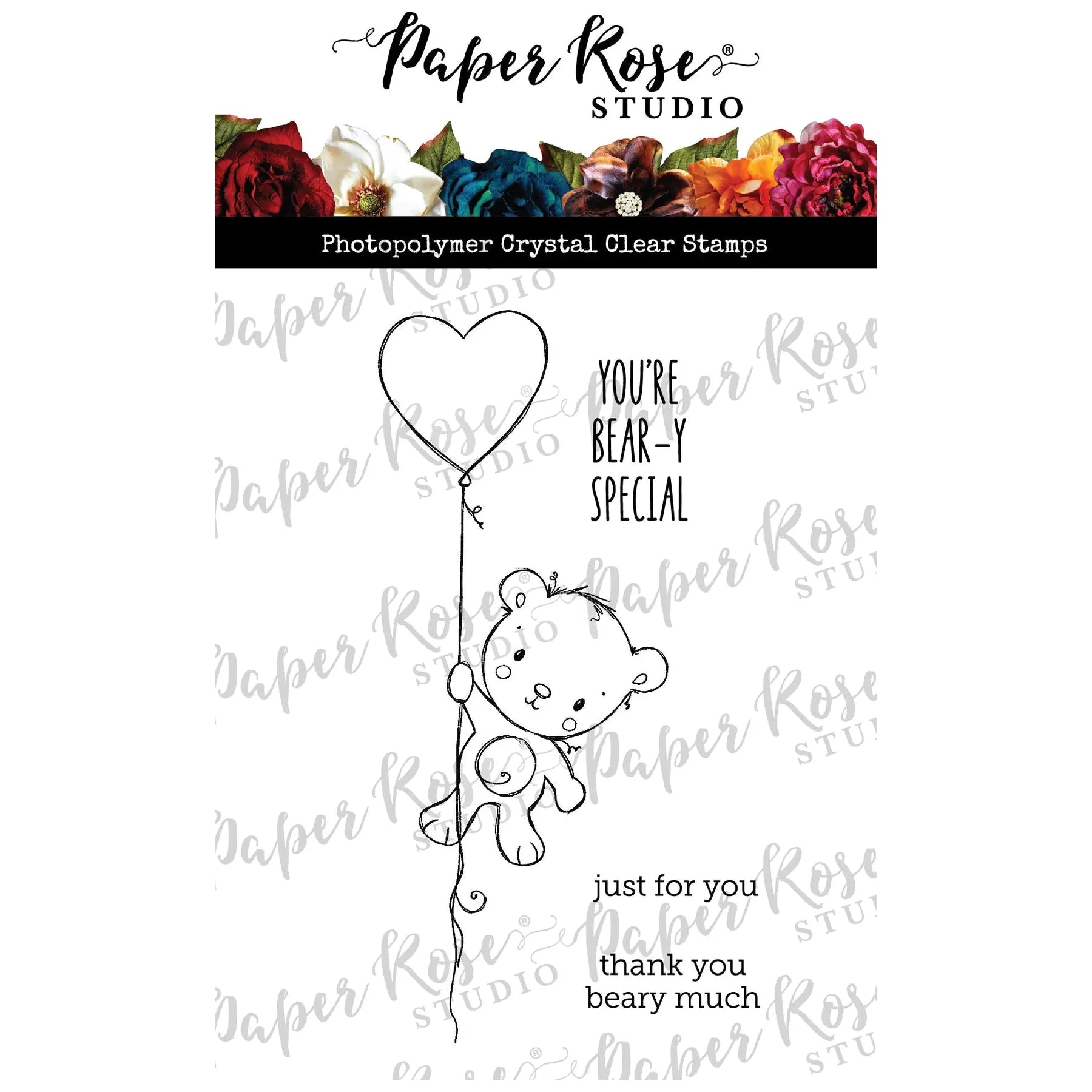 Paper Rose Bear Clear Stamps 31794