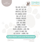Simon Says Clear Stamp Label Slides Love And Friendship 3367ssc Heart to Heart