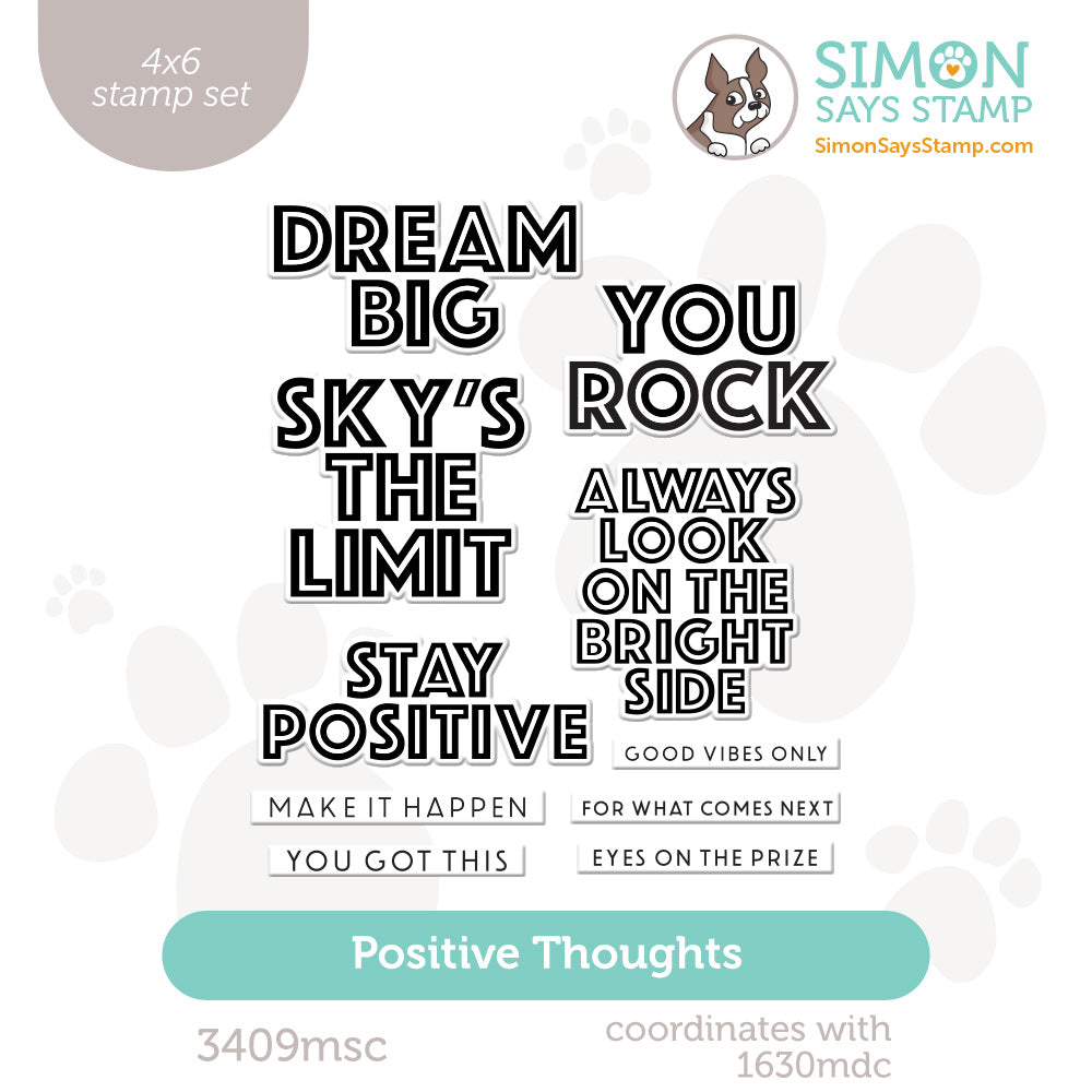 Simon Says Clear Stamps Positive Thoughts 3409msc Every Happiness