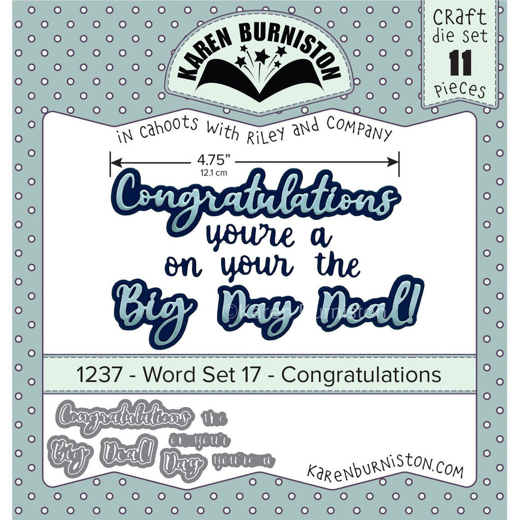 Karen Burniston Word Set 17 Congratulations Dies 1237