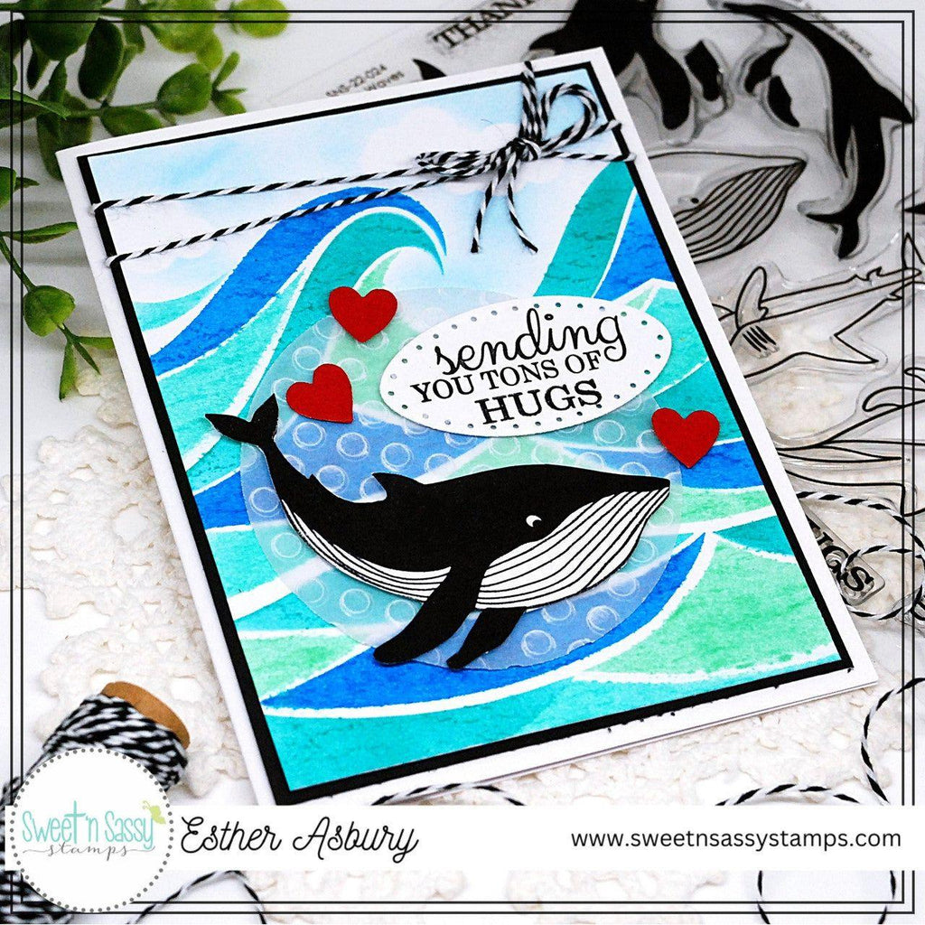 Sweet 'N Sassy Waves Layering Stencil Set st-23-06 Ocean Encouragement Card