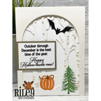 Riley And Company Funny Bones Hallow-thanks-mas Cling Rubber Stamp rwd-1204 all the holidays