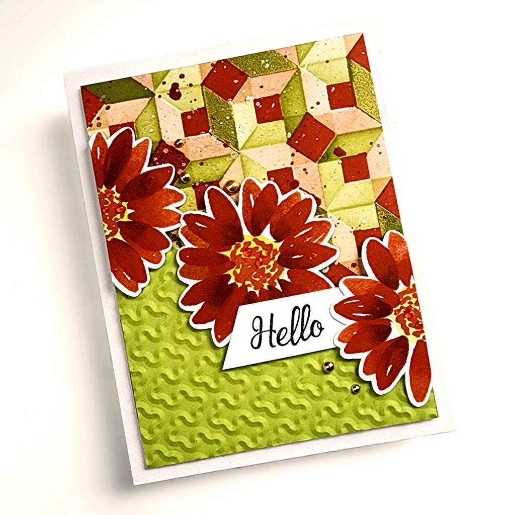 Simon Says Stamp Stencils 3D Box mt221704 Season Of Wonder Hello Card