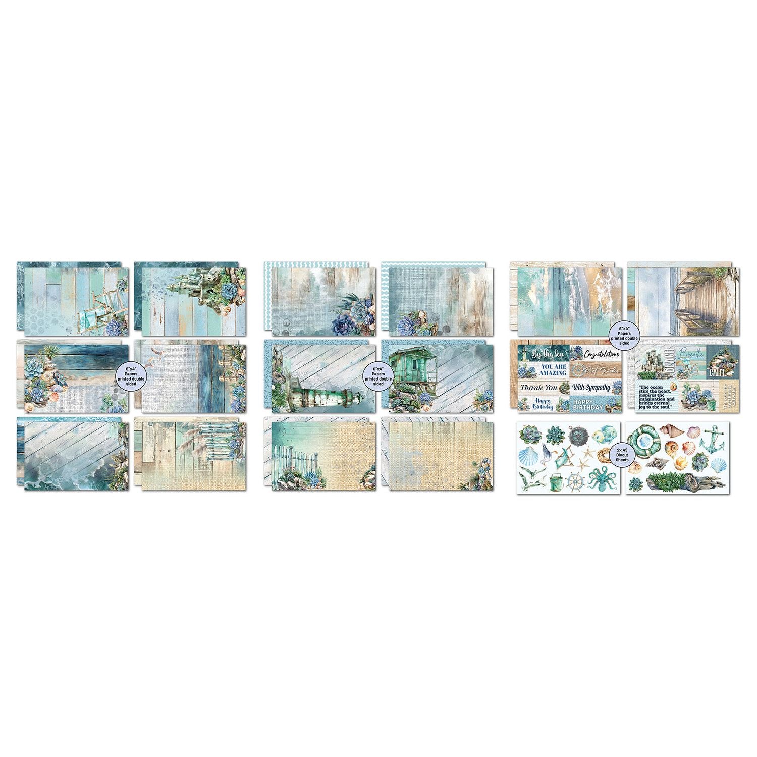 3Quarter Designs Coastal Boardwalk 6x4 Card Pack 3q-cc-coastalboardwalk sheets