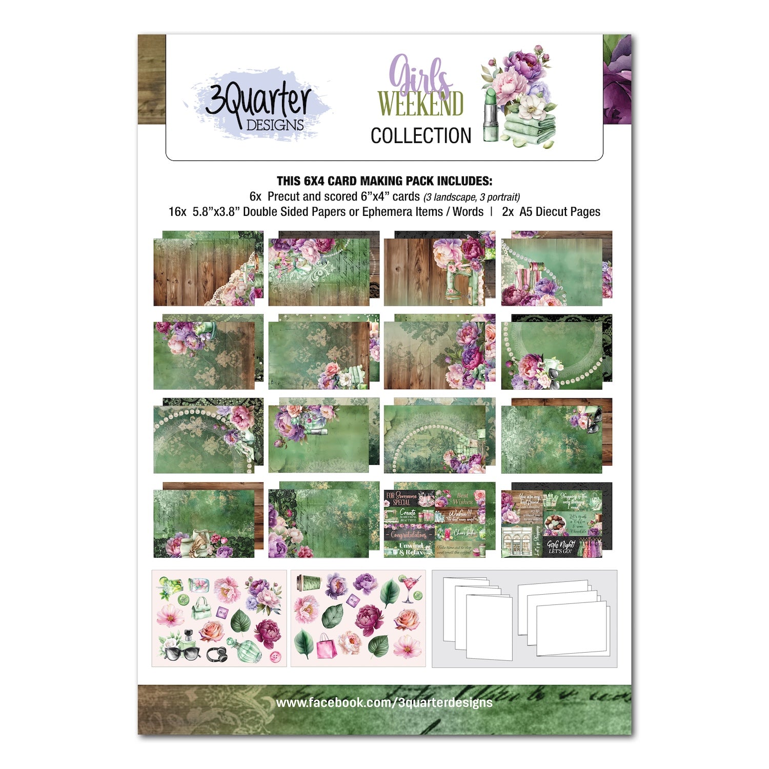 3Quarter Designs Girls Weekend 6x4 Card Pack 3q-cc-girlsweekend
