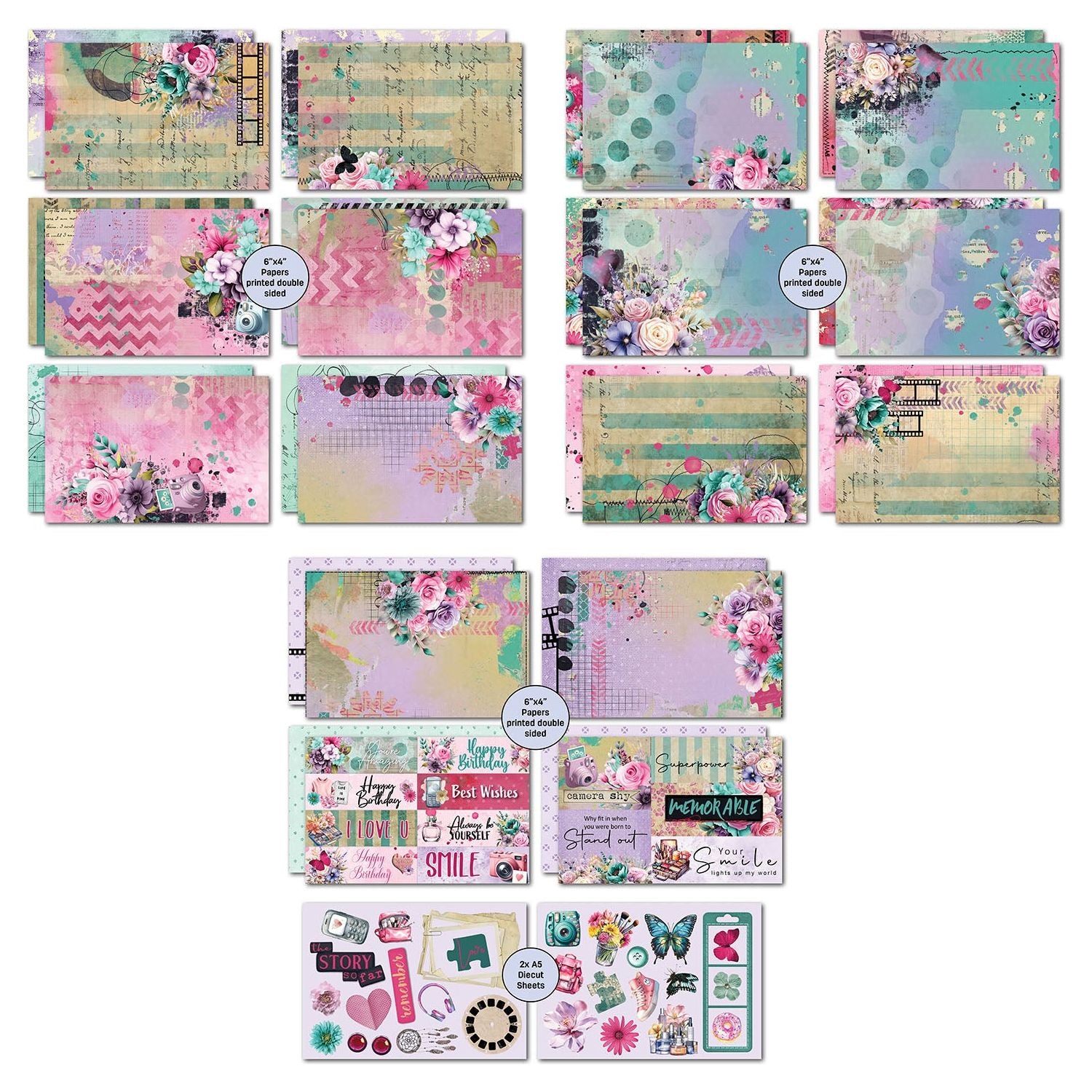 3Quarter Designs Teenage Dream 6x4 Card Pack 3q-cc-teenagedream sheets