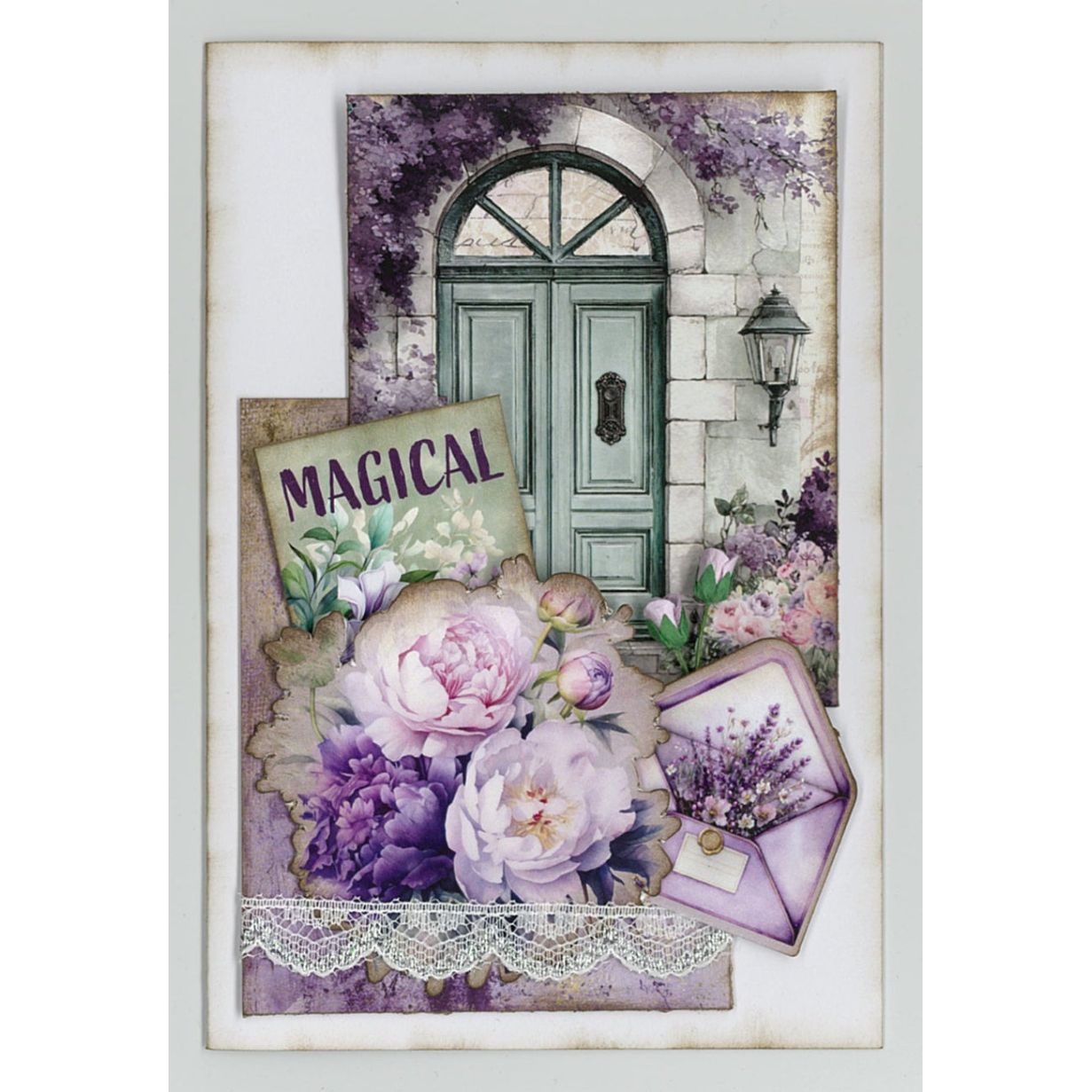 3Quarter Designs Violet Dreams 6x4 Card Pack 3q-cc-violetdreams magical card purple flowers card 