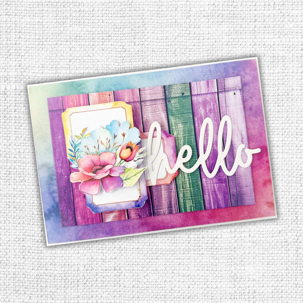 Paper Rose Rainbow Wood 6x6 Paper 31040 hello
