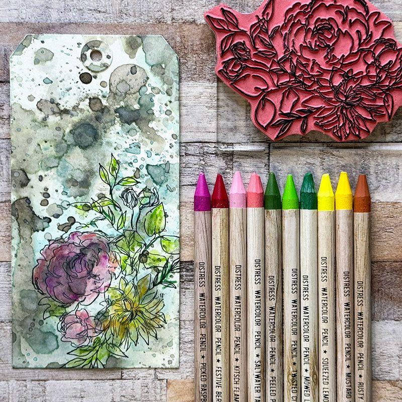 Tim Holtz Distress Watercolor Pencils 73 Bundle Ranger Floral Tag | color-code:ALT04