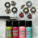 Tim Holtz Flip Top Distress Paint LUMBERJACK PLAID Ranger tdf82392 Holiday Hoopla Colored Adornments | color-code:ALT097
