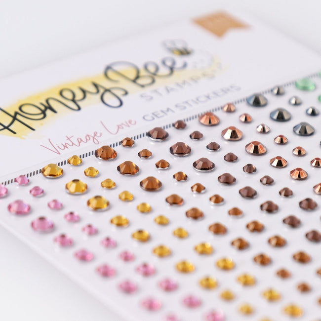 Honey Bee Vintage Love Gem Stickers hbgs-046 Detailed Product View
