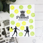 Whimsy Stamps Pickleball Clear Stamp and Die Set bacon