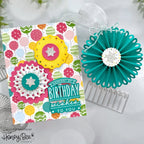 Honey Bee 3D Rosette Dies hbds-3droset Happy Birthday Card