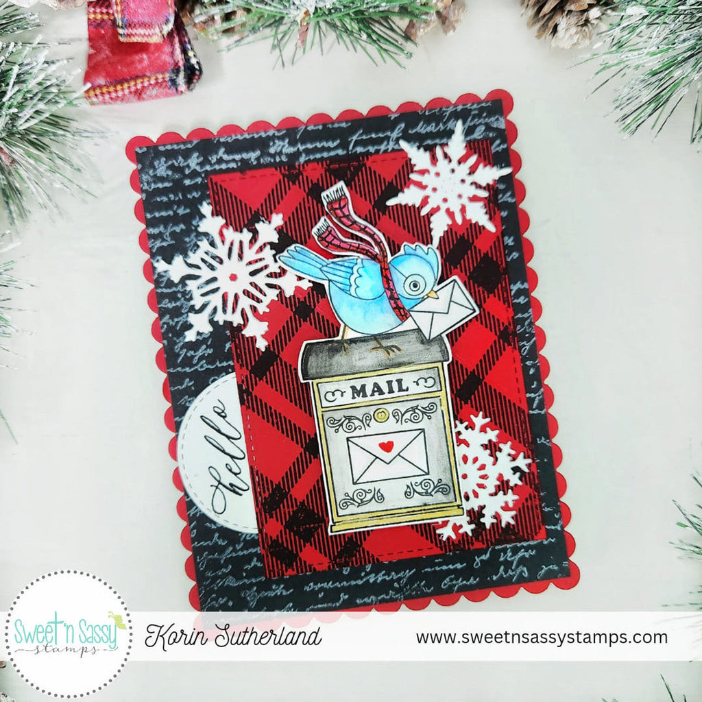 Sweet 'N Sassy Seasonal Birds Clear Stamps sns-23-062 Christmas Mail