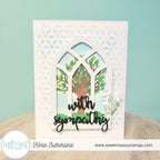 Sweet 'N Sassy Seasonal Trees Layering Stencils st-23-10 With Sympathy Card