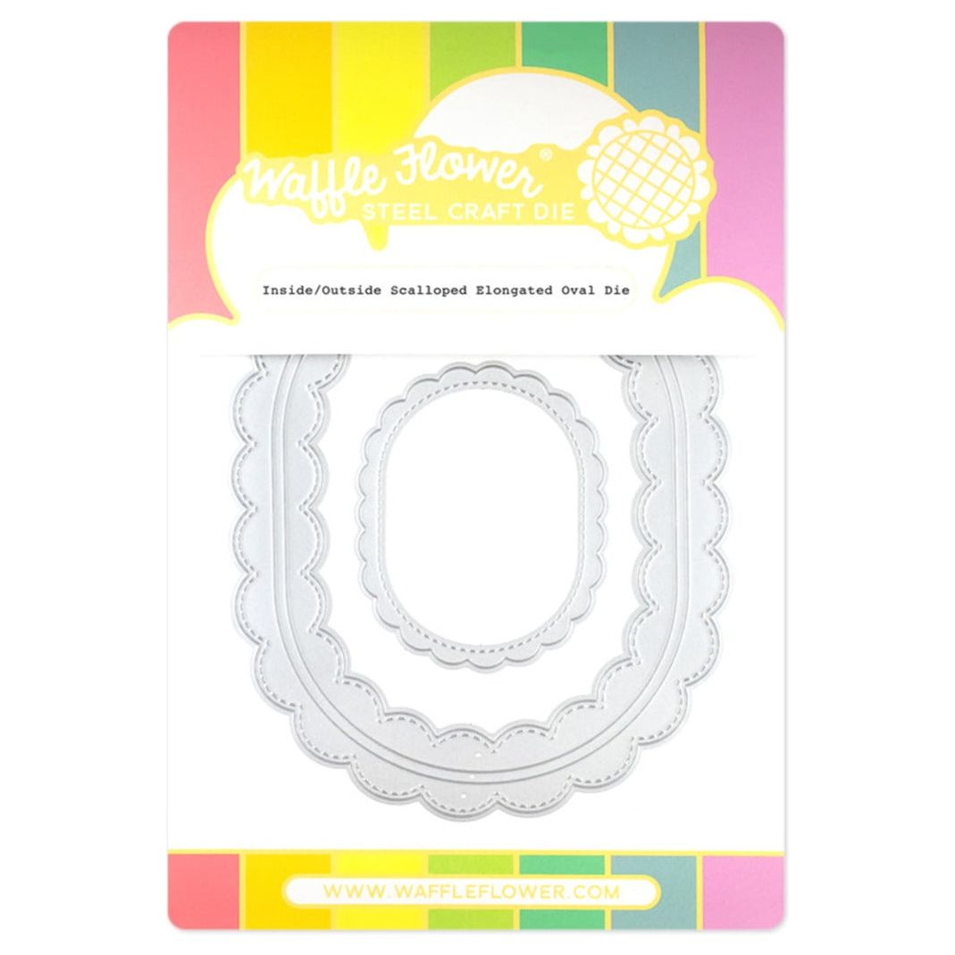 Waffle Flower Inside Outside Scalloped Elongated Oval Dies 421538