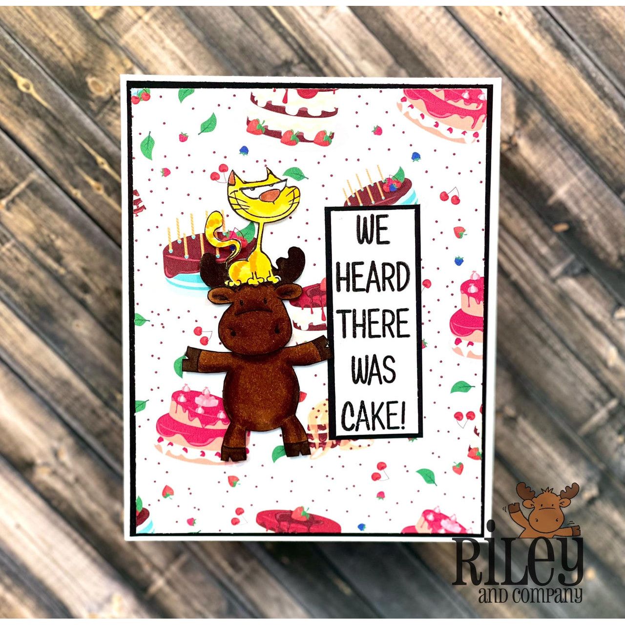 Riley and Company Funny Bones We Heard There Was Cake! Cling Stamp rwd-1243 birthday