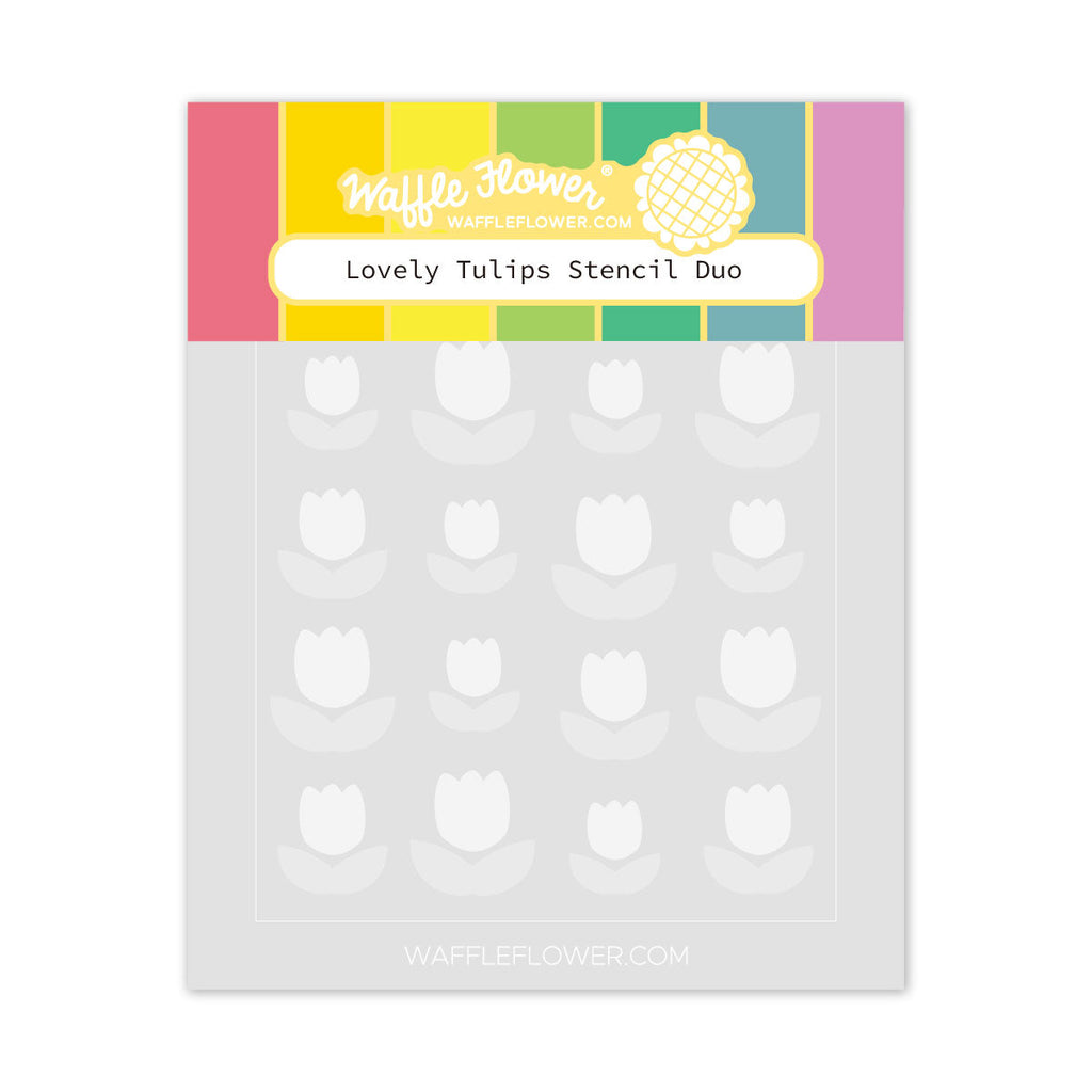 Waffle Flower Lovely Tulips Stencil Duo 421689