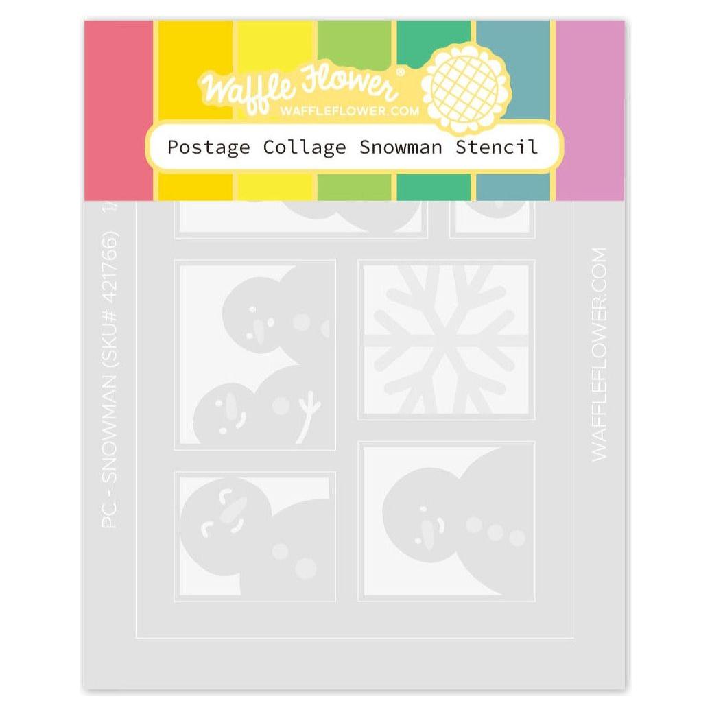 Waffle Flower Postage Collage Snowman Stencils 421766