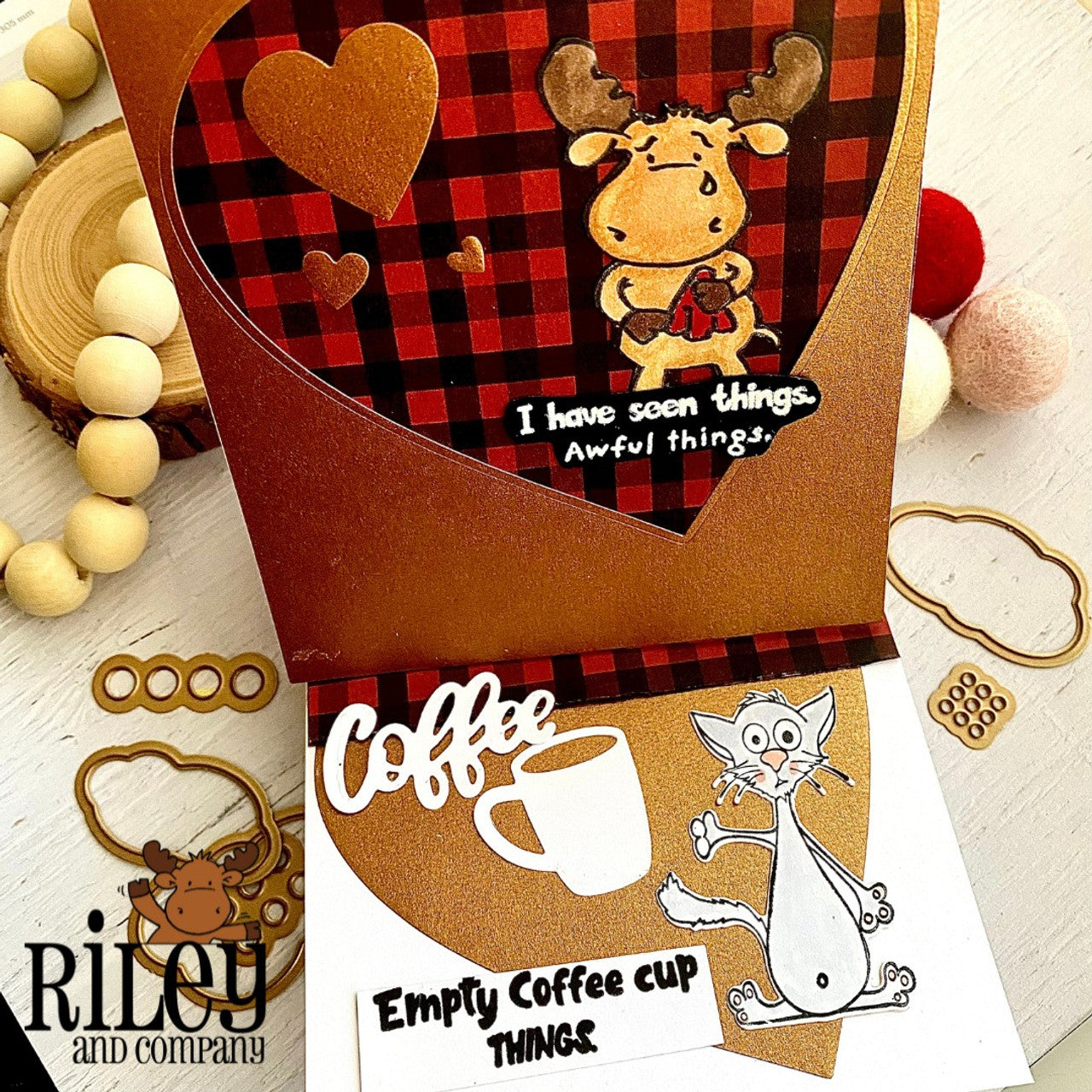Riley and Company Funny Bones I Have Seen Awful Things Clear Stamp rwd-1230 sad moose