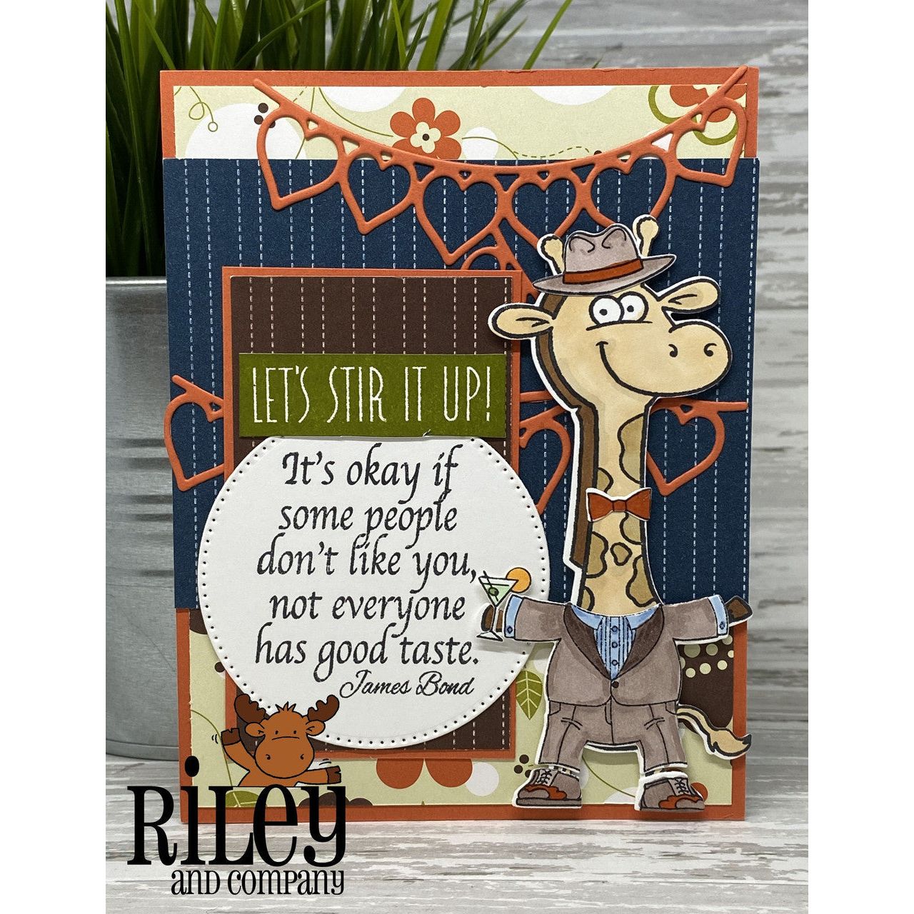 Riley And Company Funny Bones Good Taste Clear Stamp rwd-1270 suited giraffe
